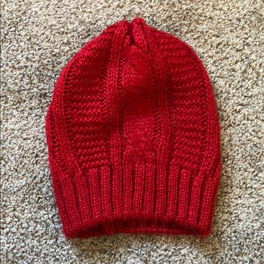 Red slouchy beanie